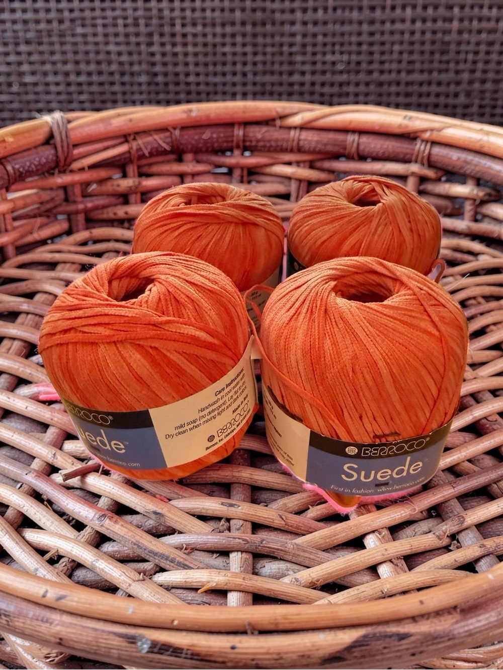 Berroco Suede Orange Fiber Arts Yarn - Pack of 4